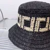 Men Designers Bucket Hats Fashion Brand Grass Braid Cap for Mens Womens Summer Casual Beach Travel Vacation Trendy Straw Sunhats