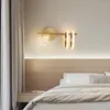 Lampada da parete WPD moderna in ottone LED 3 colori luce di lusso creativa per l'arredamento del soggiorno sul comodino