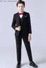 Ensembles de vêtements Ensemble de vêtements pour hommes formels fleur printemps et automne vêtements de performance de fête de mariage pour enfants ensemble de veste pour enfants Z230717