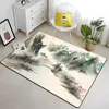 Carpets Chinese Painting HD Print Area Rug Kid Bedroom Game Floor Mat Soft Flannel Room Play Carpets for Living RoomYoga Mat Gift Decor R230717