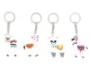 PVC Cartoon Animal Keychain Jungle Animals Keyring Panda Sloth Peacock Alpaca Shape Key Ring Holder Charm Cute Trinket Fashion Bag Pendant Keychains