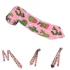 Bow Ties Cactus slipsar unisex smal polyester 8 cm klassisk rosa nackband för män kostymer tillbehör cravat företag