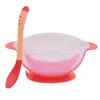 Miski Baby Kids Stołka stołowa Rice Scoop Miska Trening Wrażliwy na temperaturę łyżki ssące zestaw dla dzieci akcesoria kuchenne