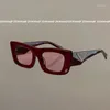 Солнцезащитные очки 2023 прямоугольные моды кошачьи глаза женщины ретро стерео мраморные тональные очки мужчины дизайнер путешествий