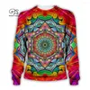 Hoodies masculins mode Trippy Bouddha Mandala Art rétro Pullover Streetwear 3dprint Harajuku Unisexe Casual Funny Veste K