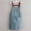 2023 Apron Home Kitchen Waterproof And Oilproof Workwear Summer Thin Dining Aprons Cooking Apron Dress Black Apron L230620