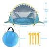 Песчаная игра в воду Fun Baby Beach Tent Uvprotecting Sunshelter с бассейном -детьми всплыл портативный оттенок UV защита от солнечного укрытия 230617