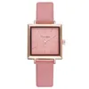 Montres-bracelets Square PU Strap Montres décoratives pour femmes Simple Casual Quartz Ladies Watch