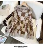 Suéter Feminino Korejpaa 2023 Outono Pull Femme Sweet Estilo Chinês Ribbit Suéter com Estampa de Desenho Animado Malhas Manga Comprida Decote O Tops Casuais