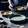 Tallrikar fancity japansk middagsplatta kreativ keramik avancerad stil bordsartiklar set djup platt stor plat