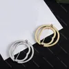 Stylish Designer Letter Brosches Golden Diamond Letters Pins Women Crystal Broschych Jewelry With Box