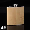 6oz Portable Pocket Stainless Steel Hip Flask Flagon Wood Grain Pattern Whiskey Wine Pot Drinker Alcohol Bottle Travel Tour Drinkware SN4419