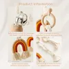 Gift Sets Baby Wooden Bed Bell Cartoon Rainbow Pendant Hanging Rattle Toy Hanger Crib Mobile Bed Bell Wood Toy Holder Arm Bracket Kid Gift 230717