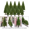 Dekorativa blommor 15 datorer grön tall blandad modell barn leksaker landskap träd Dura trådsvamplayout Prop Fake Trees Child Cake Supplies