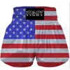 Męskie szorty Niestandardowe boks Muay Thai Shorts for Men and Women American Flag Sports Shorts MMA Combat BJJ Gym Martial Arts Trening Short 230715