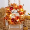 Ghirlanda autunnale di fiori decorativi per porta d'ingresso Decorazione del Ringraziamento da 17 pollici con zucca Girasoli Foglie artificiali Autunno