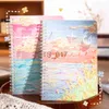 Anteckningar Anmärkningar 1st Random Kawaii Stationery Cartoon Rainbow Gradient Oil Målning Serie Portable Student Coil Book A5 Notebook Grils Gifts X0715