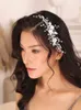 Fashion Silver Flower Hair comb Crystal Rhinestone Pearl Korea Hair pin Wedding Headdress women Bridal Accessories hair jewelry L230704