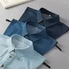 Fliegen Denim abnehmbare Kragen L XL XXL für Männer Frauen gefälschte Bluse blau klassische Jeans Hemd Krawatte groß alle passenden Erwachsenen Unisex