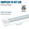 Stock in US 4ft led tube 28W Dural Row Warm Cool White 1200mm 1.2M SMD2835 192pcs Super Bright Led Fluorescent Bulbs AC85-265V UL