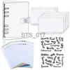 Notatniki Uwagi A6 Losu Mini -Binder Pockets Snap Button Mini Budget Binder 6 Pierścienia Pokrywa PVC Clear Notebook Okrągły Pierścień Pierścień x0715