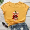 Women's T Shirts Christmas Healtings T-shirt Kvinnor Fun Paraply Handle Candy Pattern Print Shirt Christmas's Day Gift Top Tee