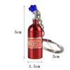 Keychains Creative Mini Nitrous Oxide Bottle Keyring NOS Turbo Auto Parts Key Ring Gas Car Chain Gift For Men Keychain Accessories