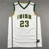 St. Vincent Mary High School Irish High LeBron James basketbalshirt Throwback goud wit groen maat S-XXL