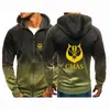 Sweat à capuche pour hommes, plongée sous-marine, imprimé CMAS, printemps-automne, vestes en coton uni avec fermeture éclair, sweat-shirts décontractés, manteaux de couleurs dégradés