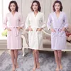 Women's Sleepwear Women Summer Water Uptake Towel Waffle Bath Robe Plus Size Bridesmaid Kimono Bathrobe Sexy Bride Dressing Gown Men