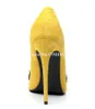 Scarpe eleganti Design di marca Donna Scarpe a punta di lusso in pelle scamosciata con strass Décolleté con tacco a spillo Tacchi alti con perline di cristallo nero giallo