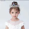 Crown Hair accessories Girl children's birthday crown hair hoop Wedding headdress Crown L230704