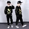 Clothing Sets Boys' Clothing Sportswear Casual Boys' Clothing Set 2023 Autumn Letters Two Piece Children's Clothing Set Z230717