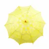 Färgglad bomulls brudparasol handgjorda battenburg spets broderi sol paraply elegant bröllopsfest dekoration paraply