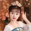 Pinces à cheveux couronne Vintage avec gland pour filles femmes ancienne chinoise Hanfu couleur dorée épingles coiffure