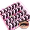 Falsche Wimpern Wispy Fluffy Russian Strip D Curl Nerzwimpern, gefärbt, natürliche Farbe 230617