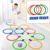 Novel Games Outdoor Kids Funny Physical Training Sport Toys Lattice Jump Ring Set Game With 10 Hoops Connectors For Park Play Boys Girls 230617