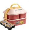 Dinnerware Sets Children Bento Box Kawaii Double-layer Divided Lunch Stupid Duck Compartment For Adults Students Office Workers