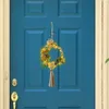 Decorative Flowers Easter Spring Wreath Lamp String Macrame Garland For Front Door Apartment