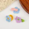 Anneaux de fleurs au crochet anneaux floraux doux colorés pour enfants filles fleurs à tricoter bagues enfants cadeau décor accessoires