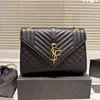 Luxe tas designer tassen Schoudertassen Handtassen Leer Mode Klassiek Envelop Kettingtas Goud Zilver Teken Y Letter Dames caviar crossbody zwarte portemonnee klep Alligator