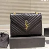 Bolsa de luxo bolsas de grife Bolsas de ombro Couro Moda Clássica Envelope Bolsa de corrente Ouro Prata Letra Y Mulher caviar crossbody carteira preta aba Jacaré