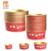 Bowls Disposable Lunch Box Paper Bowl Gold Foil With Lid High-End Double-Layer Custom Printing Logo Takeaway Round Soup To-Go