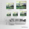 Handgemaakte Claude Monet Olieverf Klippen van Varengeville Windvlaag 1882 Moderne Canvas Kunst Modern Landschap Woonkamer Decor