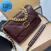 9A Quality Channel 19 Designer Bag Top Lambskin Leather 25cm Women Fashion Luxury Shoulder Crossbody Handbag Ladies Gold S8