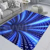 Carpets Creative Swirl Carpet Geometric Black and White Grid Bedroom Living Room Non-slip Floor Mat 3D Trap Swirl Illusion Carpet R230725