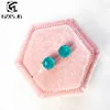 Stud Luxyimagic Paraiba Turmalina Gemstones Stud Brincos para Mulheres Jóias de Prata Esterlina 925 Sólidas Pedra Preciosa para Festa de Meninas J230717