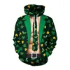 Men's Hoodies Beautiful Irish St. Patrick's Day Party Fashion Dress Up Clothing Men's Women's Longsleeved Pullover Clover Hoodie