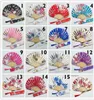 Chinese Japanese Fabric Floral Round Folding Hand Fan with Gift Bags Wedding Party Supplies