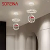 Luminárias pendentes SOFEINA Ampulheta Luzes Contemporâneas Douradas Lâmpada suspensa LED 3 cores Decoração criativa para sala de jantar em casa Corredor